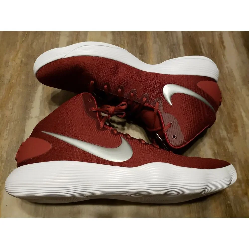 Nike Men's Hyperdunk 2017 TB Promo Maroon Wine White Silver 942571 602 Size 17.5